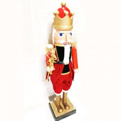 44" plastic collapsible Nutcracker king with moving and music, Operated by 9V 1.0A DC adaptor included,