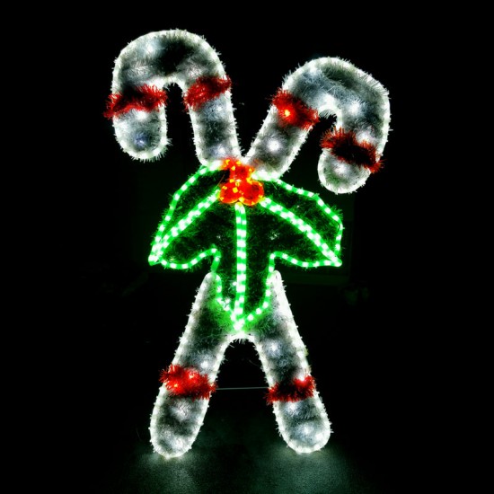 24V LED Double Candy Canes in PVC - Translucent L64xW106