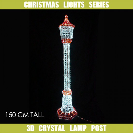 Crystal Lamp Post White 208 LED 150cm