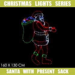 SANTA WITH BAG  15.5M LED ROPE LIGHT   ,7M  LEAD WIRE ,   12WTRANSFORMER
