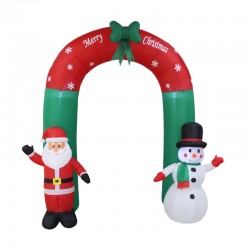 240cm high Christmas arch with santa and snowman;  with adaptor, fan and bulbs.