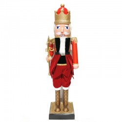 60" plastic collapsible Nutcracker king with moving and music, Operated by 9V 1.0A DC adaptor included,