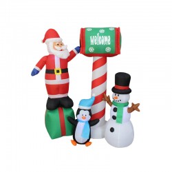 150cm high santa,snowman,penguin and WELCOME guideboard; with adaptor, fan and bulbs.
