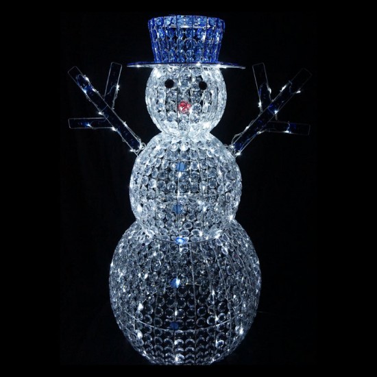 Crystal Snowman White 180 LED 80cm