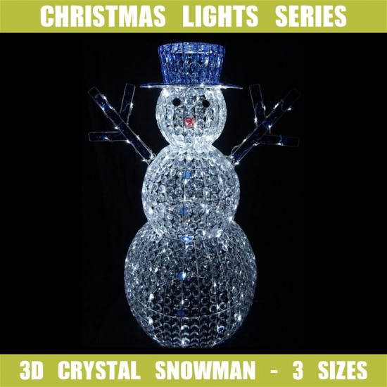 Crystal Snowman White 180 LED 80cm