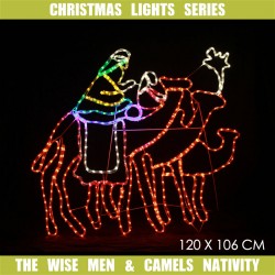 36V Rope Light Three Wise Men Riding on Camels L120xW106