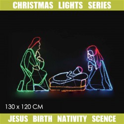 36V Rope Light Jesus Birth L130xW120