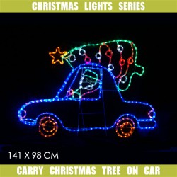 36V LED Santa Driving a Car L141xW98