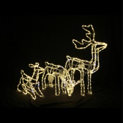 36V LED Motorised Reindeers Set 3s Sitting, Eating & Standing - Warm White L73xW79xD35, L77xW46xD19, L43xW34xD12 **NEW TWINKLE EFFECT**