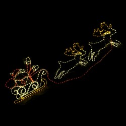 36V LED Flying Santa w/ 2 Reindeers L210xW70