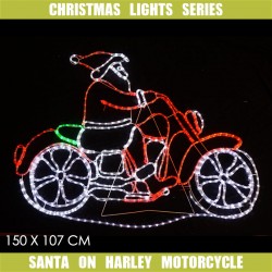 36V Rope Light Santa Riding a Bike L150xW107