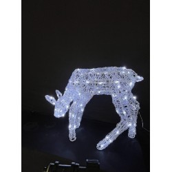 White frame acrylic deer, 98x25x69cm 160L(120+40) LED, SAA 4.5V 3.6W IP44