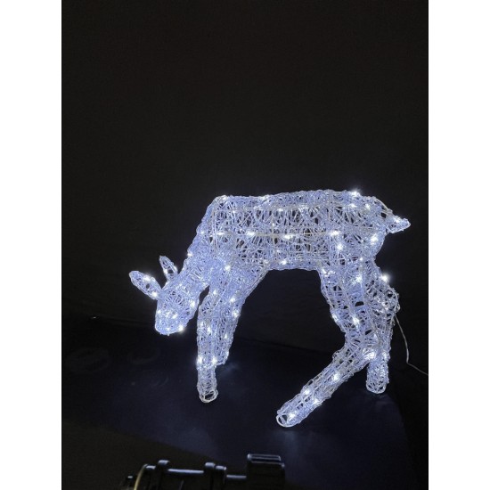 White frame acrylic deer, 98x25x69cm 160L(120+40) LED, SAA 4.5V 3.6W IP44