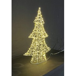 Silver Christmas tree sprayed with metal frame, size: 38*9.5*45CM, wrapped with 480L warm silver enameled wire, light distance: 5cm, 5m transparent lead wire, SAA/31V/3.6W/IP44/SAA switching power supply transformer