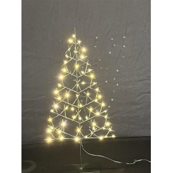 Black Metal frame tree, size: 23*6.2*45cm, winding 60L warm white black enameled wire, lamp distance 5cm, black chassis: 12*6.5cm, 3m black lead wire, 3.2V 1.92W IP44 switching power supply transformer