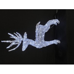 Acrylic head-up deer, wire winding, size: 60*18*100cm, 180L (50+40+90+ plug wires), white LED (18L of which flash), 10M transparent lead wire, SAA/ IP44 / 31V / 3.6W electronic transformer