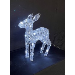 Acrylic deer, wire wound, size: 37*11*43cm, 30L white LED (including 3L flash), 10cm transparent lead, SAA / IP44 / 31V / 3.6W electronic transformer