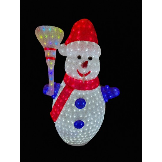 Acrylic Snowman 600 Colour Changing LED 120cm