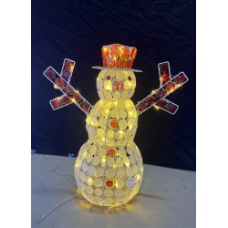 100LED Crystal Snowman with Red Hat 48x25x50cm