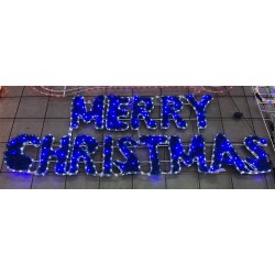 36V LED Merry Xmas - White Blue in PVC L162xW63