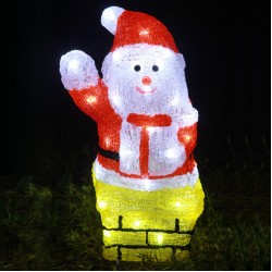 40LED Santa in Chimney 34X15X20cm