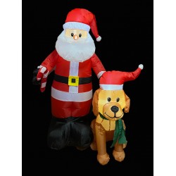 150cm Santa with Dog with adaptor,fan and bulbs