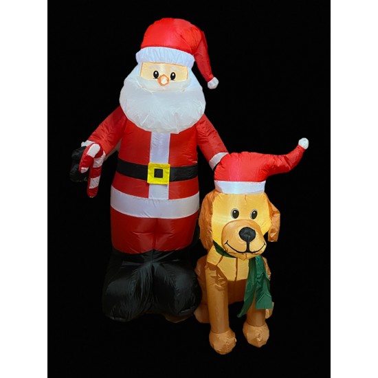 150cm Santa with Dog with adaptor,fan and bulbs