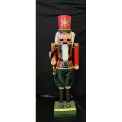 110cm plastic collapsible Nutcracker king with moving and music, Operated by 9.0V 1.0A AC adaptor included,