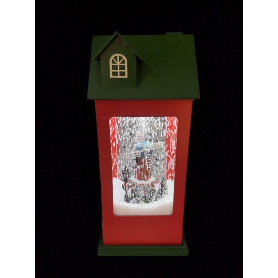 23*23*54cm 
Snowing House Shaped Lantern 
/ Dutch Windmill - Red and Green
屋形灯/荷兰风车-红绿