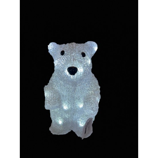 Acrylic Polar Bear 24 LED 30cm Tall